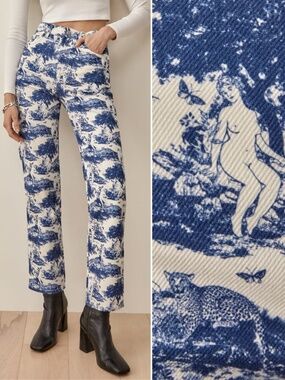 NEW Reformation Pastoral High Rise Straight Jeans 27